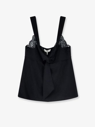Chlo&eacute; Top in seta con profilo in pizzo - CHLOE - gender_Woman