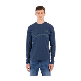 La Martina T-shirt a maniche lunghe con girocollo - - Tops - Uomo - Blu - XL