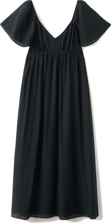 Mango Textured Gathered Empire Waist Dress in Black at Nordstrom, Size 8