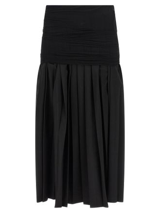 Maison Margiela Black Polyester Midi Womens Skirt