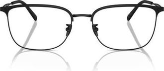 A|X Armani Exchange 57mm Rectangular Optical Glasses in Matte Black/demo Lens at Nordstrom