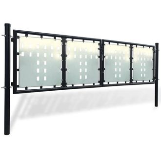 Berkfield Home Black Double Door Fence Gate 300 x 125 cm