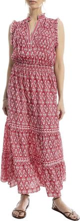 Max Studio Smocked Waist Tiered Maxi Dress