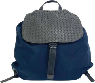 Bottega Veneta Pre-owned Vintage Rugzak - unisex - Vintage Rugzakken - Blauw - ONE Size - Leer - Vintage