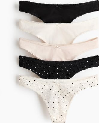 H&M 5er-Pack Baumwolltangas - White