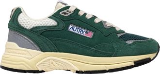 Autry Green Mesh Suede Sneakers