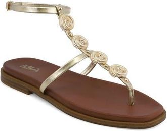 Mia Dorcie Ankle Strap Sandal in Soft Gold at Nordstrom, Size 7.5