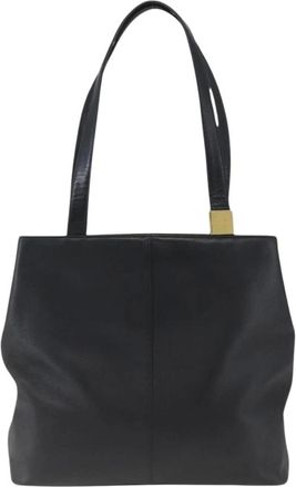 Burberry Pre-owned Tote Bags, female, Black, Size: ONE SIZE Pre-owned Vintage Leather Tote Bag