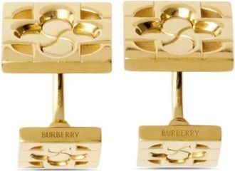 Burberry Monogram Cufflinks In Gold-Tone