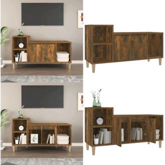 vidaXL Mobile TV Rovere Fumo 100x35x55 cm in Legno Multistrato - Mobile con TV - Mobile per stereo