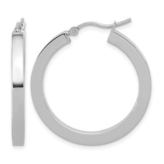 Diamond2Deal 14k Gold 3mm Square Shape Tube Hoop Earrings