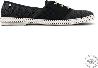 Rivieras Shoes Classic Canvas & Mesh Slip-On Loafer in Black at Nordstrom, Size 37