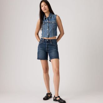 Levi's 501 Original High Rise Mid Thigh Jean Shorts - Womens - 23 - Blue