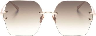 Linda Farrow Carina oversize-frame sunglasses - women - Metal - 64 - Brown