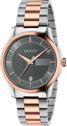 Gucci G-Timeless Quartz Grey Dial Mens Watch YA126446