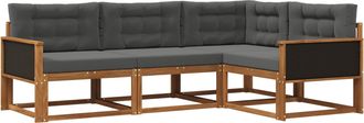 vidaXL Conjunto De Sof&aacute;s De Exterior 4 Uds. Natural Y Antracita Vidaxl