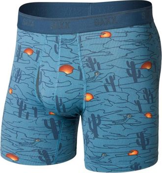 Saxx Quest Quick-Dry Mesh Boxer Brief Fly Kunstfaserunterw&auml;sche f&uuml;r Herren | blau