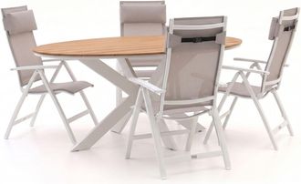 Bellagio la vita attrattiva Bellagio Avenza/Fidenza ovaal 180cm dining tuinset 5-delig verstelbaar