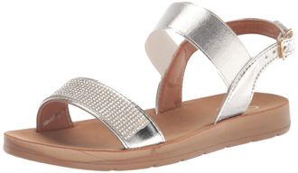 Yoki Womens Strap Sandals Flat, Silver, 5.5 UK