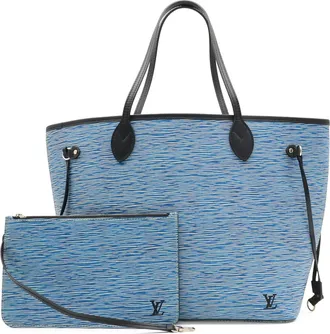 Louis Vuitton Blue Denim Pouch Shoulder Bag Tote Bag (Pre-Owned)