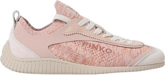 Pinko Gebreide Casual Sneakers met Veters - Dames - Sneakers - Roze - 37 EU - Schoenen