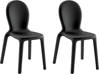 Decorspace 2 X Sillas De Polietileno Comedor Bar Restaurante Dise&ntilde;o Moderno Chlo&eacute; Stock - Negro