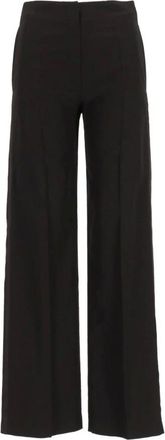 Forte_Forte Broeken, Dames, Zwart, XS, Wol, Geklede wollenblend broek