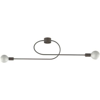 Lumicom Lumicom - duetto Plafoniera, 2X E27, max 42W, metallo, tortora lucido, L100cm