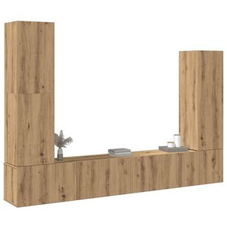 Berkfield Home 4 Piece TV Cabinet Set Wall-mounted Artisan Oak Engineered Wood