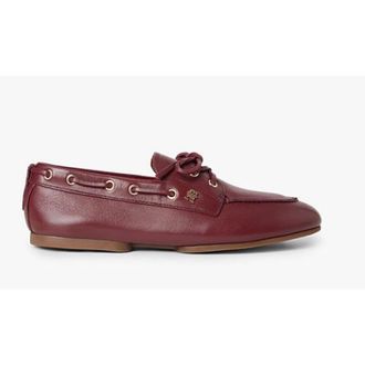 Tommy Hilfiger Sailor Shoes, female, Pink, Size: 10 US Leather TH Monogram Boat Shoes