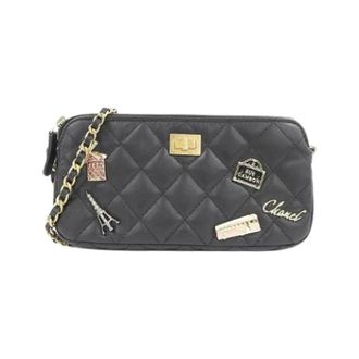 Chanel Pre-owned Calfskin Chain Wallet - Dames - Pre-owned - Zwart - Maat: ONE Size Leer