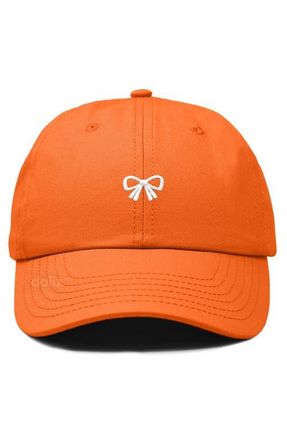Dalix Bow Dad Cap in Orange at Nordstrom