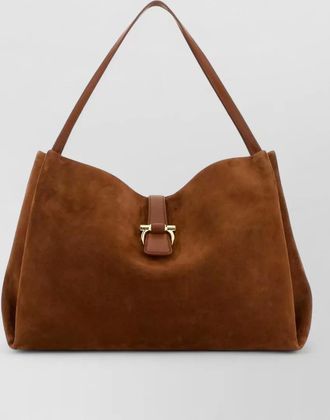 Ferragamo medium leather shoulder bag suede finish