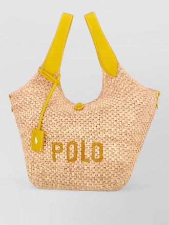 Ralph Lauren medium beach tote woven texture handles