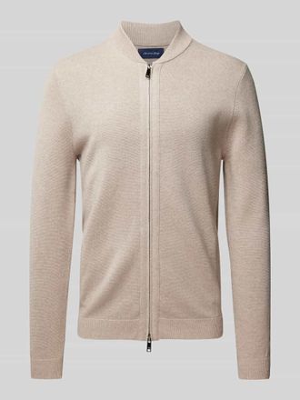 Christian Berg Strickjacke mit Zweiwege-Rei&szlig;verschluss in Sand Melange, Gr&ouml;&szlig;e 3XL