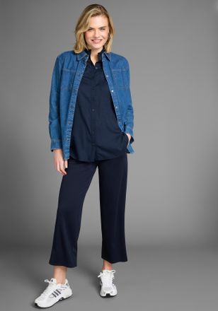 Laura Scott Culotte LAURA SCOTT, Damen, Gr. 34, N-Gr, blau (navy), Milano Rib, Obermaterial: 76% Polyester, 20% Viskose, 4% Elasthan, unifarben, 7/8-L&auml;nge, Hosen 