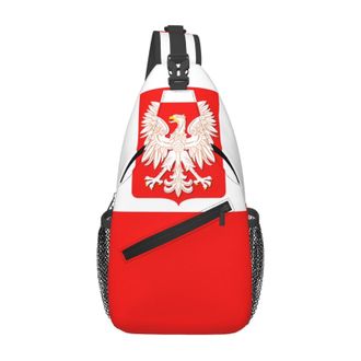 Generic Polish Flag Poland Polska Eagle Cross Body Bag With Zipper Crossbody Bag Anti Theft Sling Backpack For Sports Outdoors Shopping