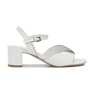Del Carlo Sandalo Slingback con Tacco Blocco Betty - - Shoes - Donna - Bianco - 35 EU