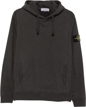 Stone Island Logo-Patch Hoodie - Heren - Hoodies - Grijs - M - Katoen - Hoodies & sweatvesten