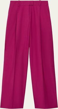 Another Tomorrow Pleated Wide-Leg Wool Pants