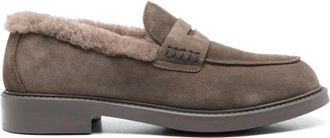 Doucal's Casual Grijze Loafers met Rubberen Zool - Dames - Loafers - Grijs - 36 EU - Leer - Schoenen