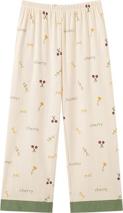 Generic Womens Pyjamas Bottoms 3/4 Womens Cute Shorts Three Quarters Sleepwear Bottoms Loose Fit Cropped Pants Breathable Knit Shorts For Nightwear Lounge Cap