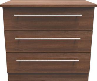 Welcome Furniture Sofia Ready Assembled 3 Drawer Chest in Noche Walnut - Welcome Furniture | TJ Hughes