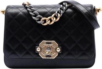 Chanel Pre-owned Satchel - Dames - Vintage Schoudertas - Zwart - ONE Size - Leer - Vintage