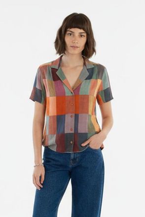 Ace & Jig Tasi Notched Collar Button-up Shirt in Glossary at Nordstrom, Size Xx-Small