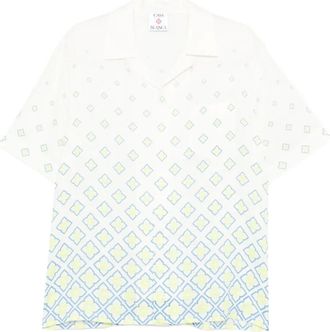 Casablanca monogram short sleeve shirt - men - Linen/Flax - S - White