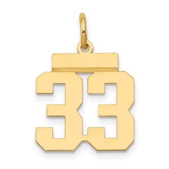Diamond2Deal 14k Yellow Gold Small Polished Number Charm Pendant