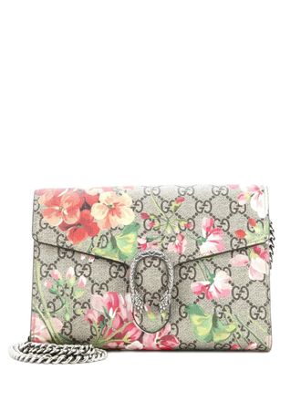 Gucci Dionysus Chain Wallet Blooms Print GG Coated Canvas Small crossbody bag - Bruin