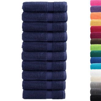 Berkfield Home Premium Shower Towels SOLUND 10pcs Navy Blue 70x140cm 600gsm