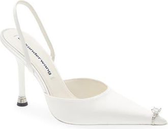 Alexander Wang Akilita Pointed Toe Slingback Pump in White at Nordstrom, Size 37